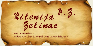 Milenija Zelinac vizit kartica